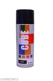 Cube Aerosol Lacquer Spray Paint Black Finish 650ml | High Gloss Spray Paint for DIY & Automotive | radiomarket.in