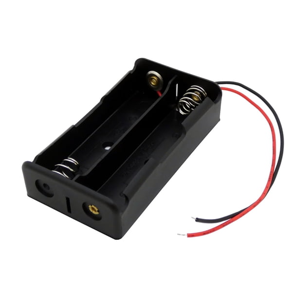 Black Plastic Storage Box Case Holder For Battery 2 x 18650 Cell Box, without cover