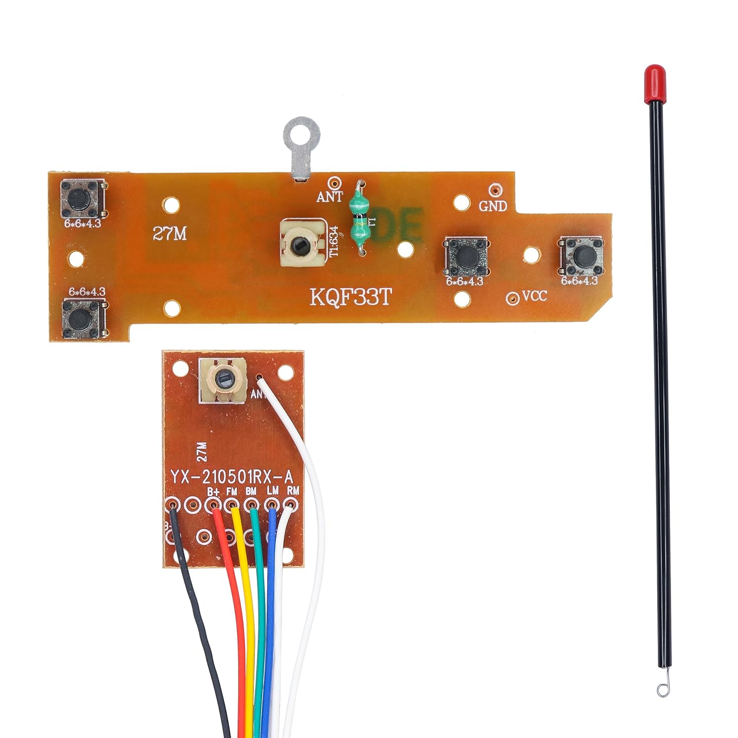 Remote control car circuit board 4 channel |4CH RC Remote Control 27mhz Circuit PCB Transmitter & Receiver Board with Antenna Radio System for Toy Car | DIY Wireless Remote Control Board for RC Cars, Robots, Toys| radiomarket in