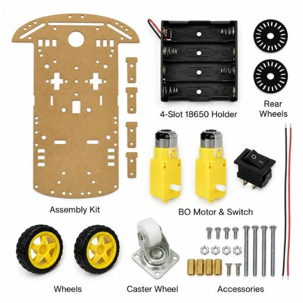 2WD DIY Robot Car Chassis Kit for Arduino, ESP32 and Robotics Projects – radiomarket.in