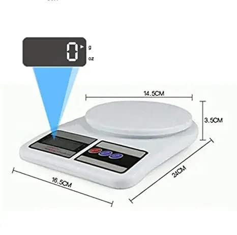 Digital Kitchen Food Weighing Scale 10Kg x 1g with LCD Display | White | radiomarket.in