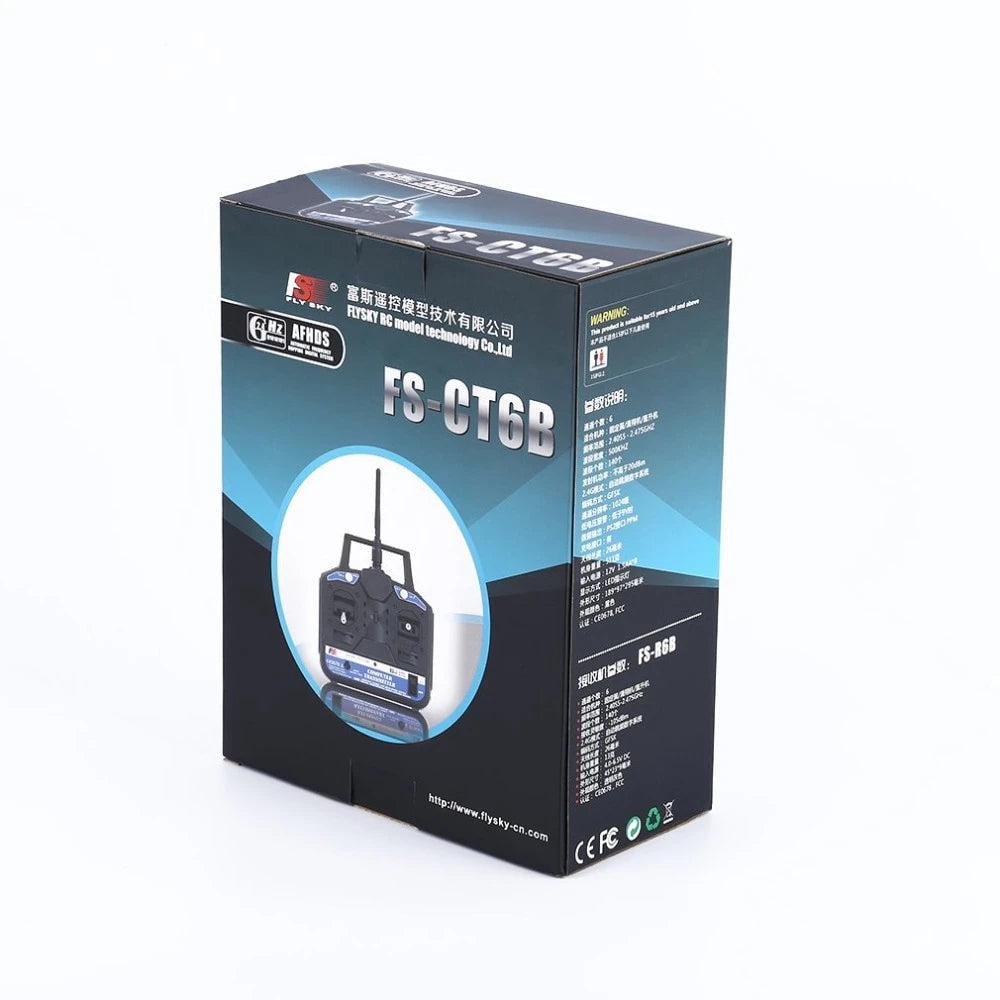 FlySky FS-CT6B 2.4G 6CH Radio Set System with RX FS-R6B receiver.