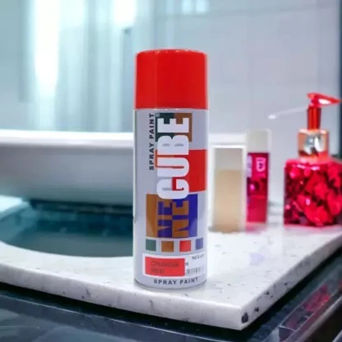 CUBE Red Spray Paint 450ml | Premium Gloss Finish for DIY, Furniture & Automotive | radiomarket.in
