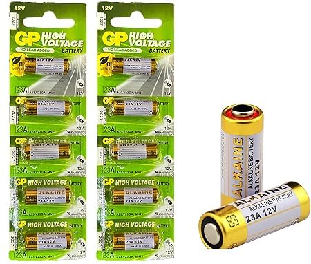 23A Alkaline Battery 12V High Voltage Cell Batteries for Car Remote, Control Lighter & Safety Gate Remote Battery Electronics 23AE-C5 A23 MN21 LRV08