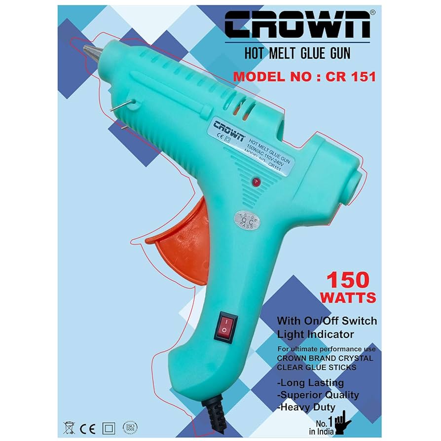 Crown CR-150 Heavy Industrial Hot Melt Glue Gun – 150W High-Power Adhesive Tool on radiomarket.in