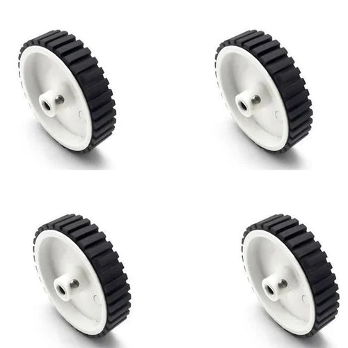 7x2 cm Gear Motor Robot Wheel & Tyre for 6mm Shaft DC Motor | radiomarket.in