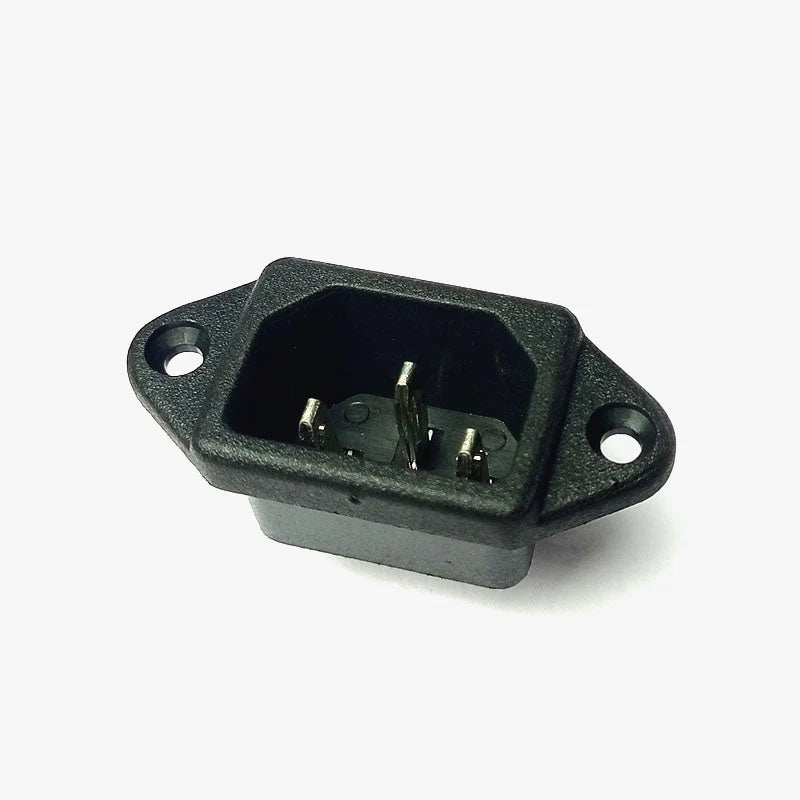 3-Pin Male Panel Mount AC Power Supply Socket - 10A 250V