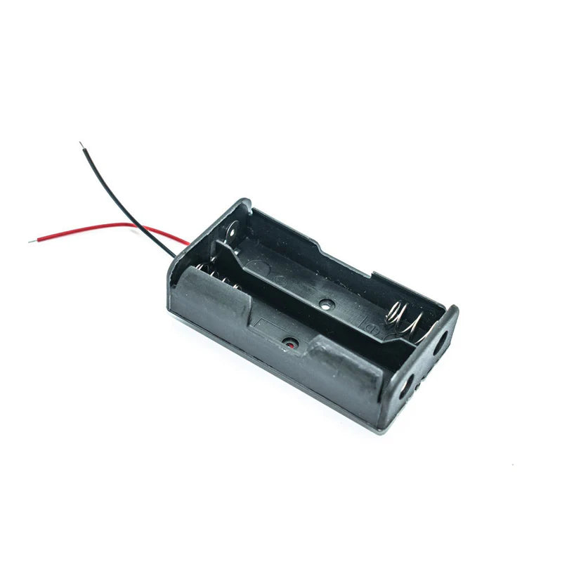 Black Plastic Storage Box Case Holder For Battery 2 x 18650 Cell Box, without cover