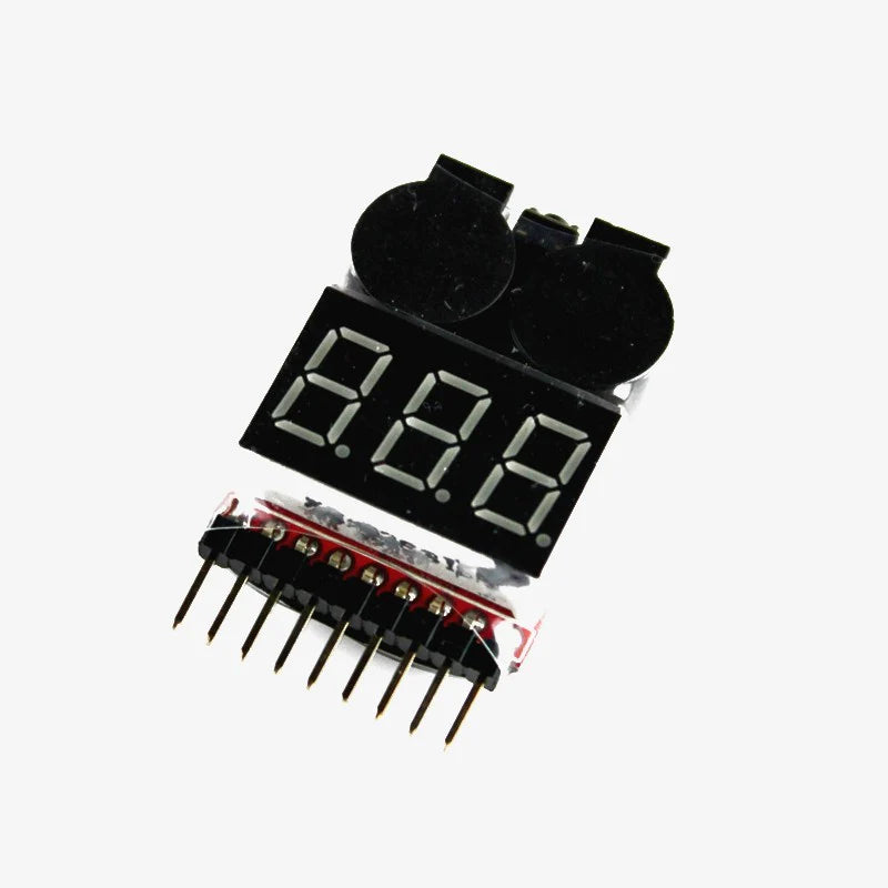Lithium/LiPo Battery Voltage Checker Tester for 1S-8S (Low Voltage Buzzer Alarm) for Lipo and NMC Battery Packs