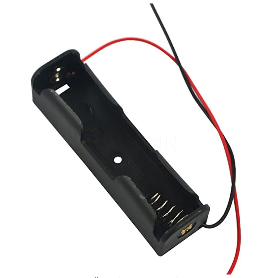18650 Battery 1 batteries  Lithium Cell Holder Open Case with Wire