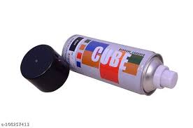 Cube Aerosol Lacquer Spray Paint Black Finish 650ml | High Gloss Spray Paint for DIY & Automotive | radiomarket.in