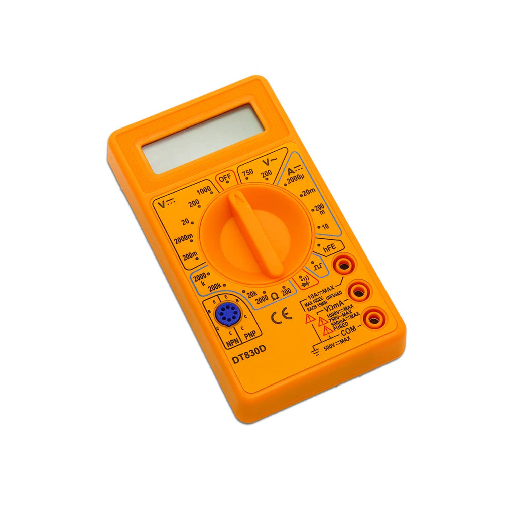 Electronic Spices Small Digital Multimeter, Multipurpose Electric meter Yellow/Red