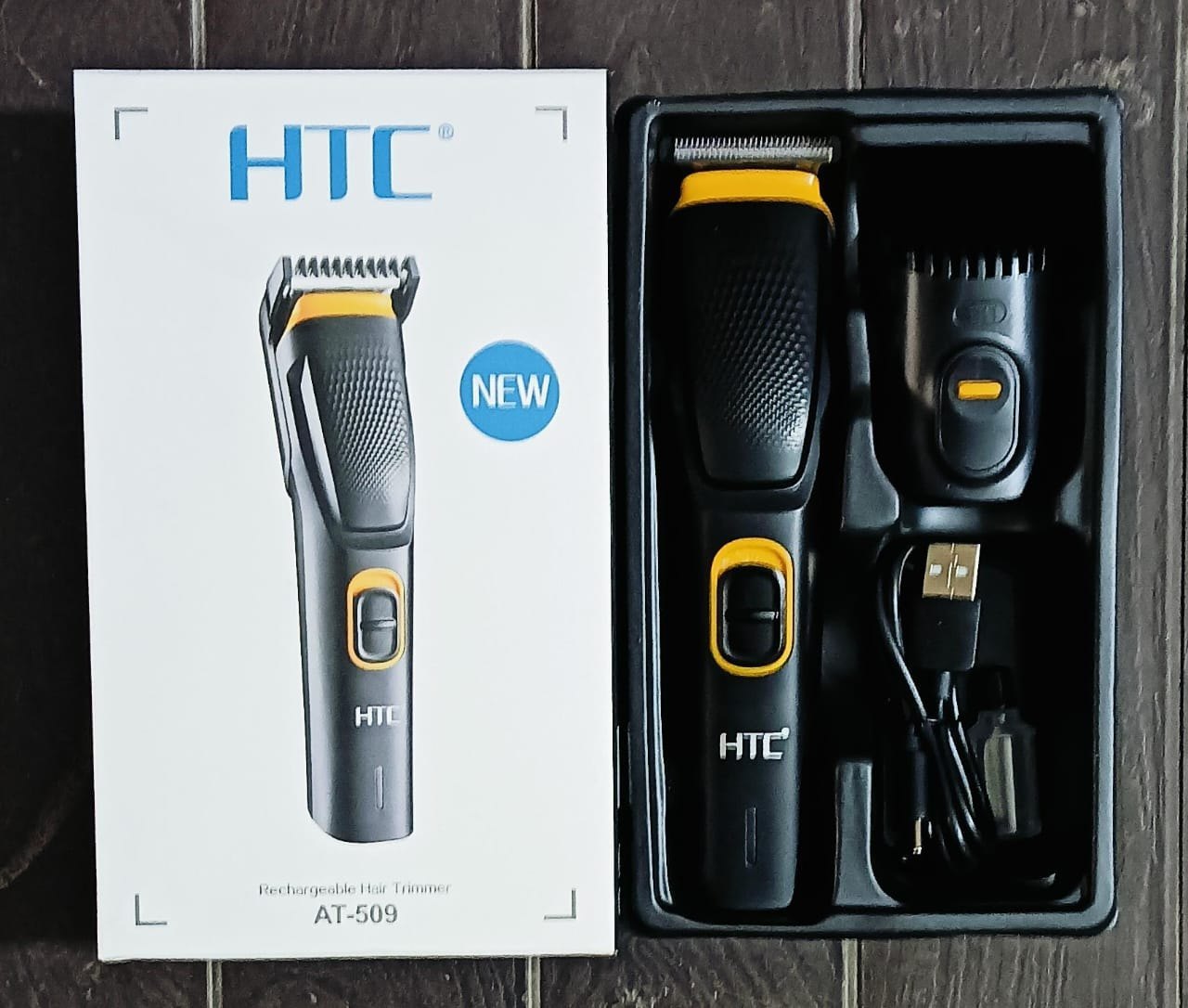 HTC AT 509 Rechargeable Hair Trimmer | 2 Length Settings & Long Battery | radiomarket.in