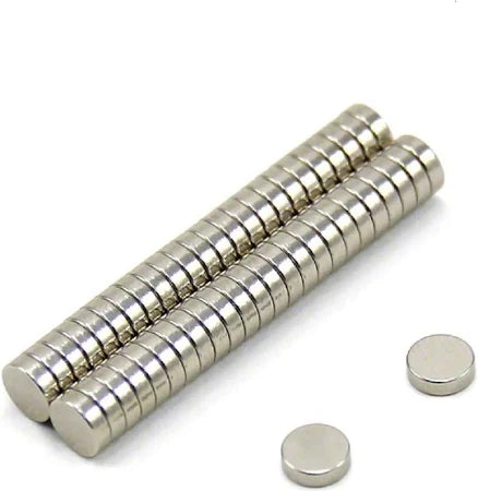 4mm x 1.5mm Neodymium Disc Magnets (Pack of 50) | Rare Earth Strong Silver Magnets | radiomarket.in